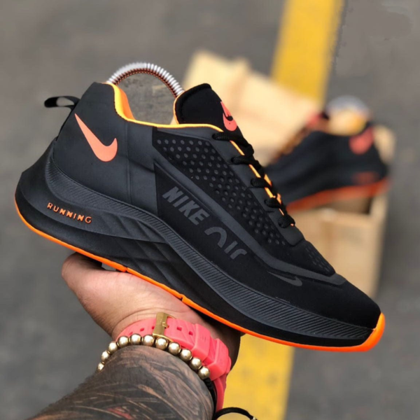 Tenis Nike Air Running Negro Naranja